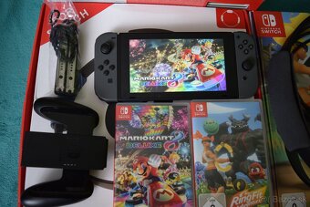 Nintendo Switch + Mario Kart + 2x Ring-Con na cvičenie - 5