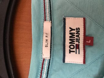 TOMMY HILFIGER originál azurove pánske tricko L - 5