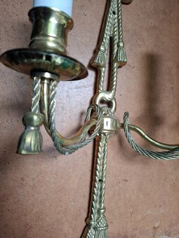 Predám staré mosadzné nástenné svietniky - 5