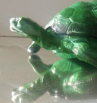 veľká korytnačka  -malachitové sklo - 5