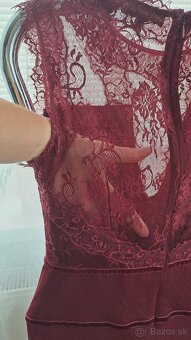 Bordové krajkové šaty veľ. 38 - 5