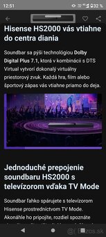 Predám nový soundbar Hisense HS2000 - 5