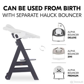 Hauck rastúca stolička BETA s kolieskami Dark Grey - 5