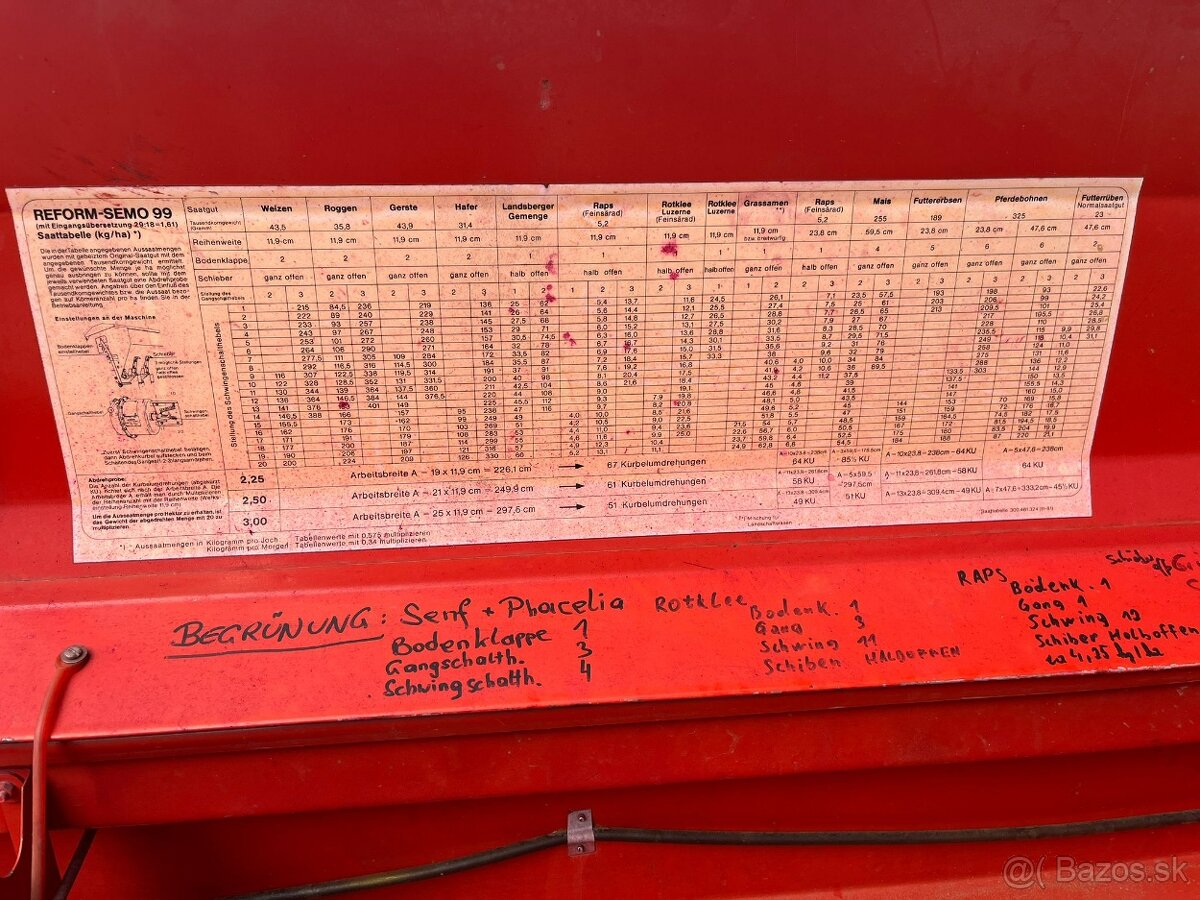 SECÍ MAŠINA, STROJ REFORM SEMO 99 3m ZACHOVALÝ STAV - 6