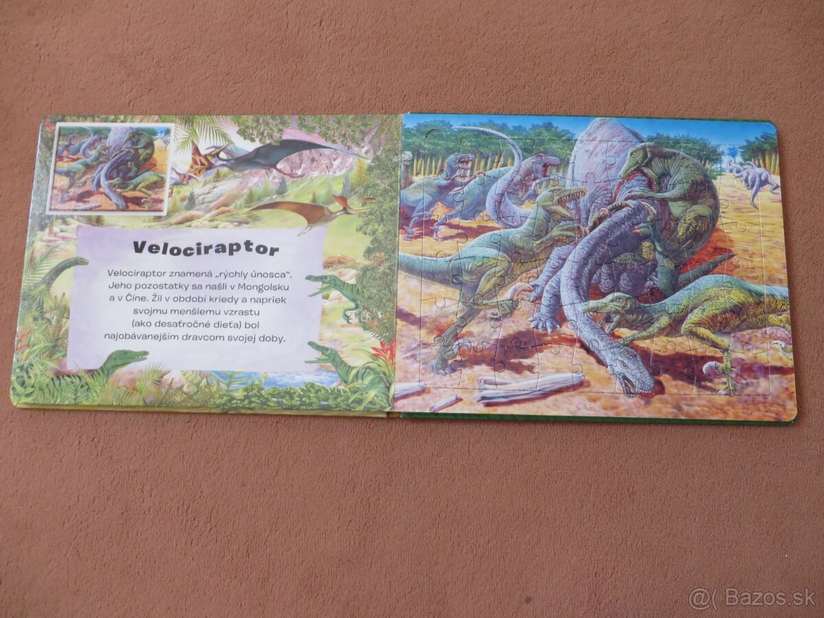Veľká knižka Puzzle s dinosaurami - formát A4 + zošit + puzz - 6