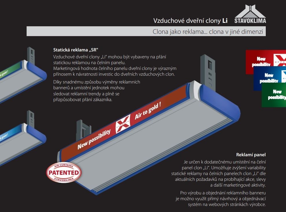 Nová VCHODOVÁ VZDUCHOVÁ CLONA cenník cca 1800€ - 6