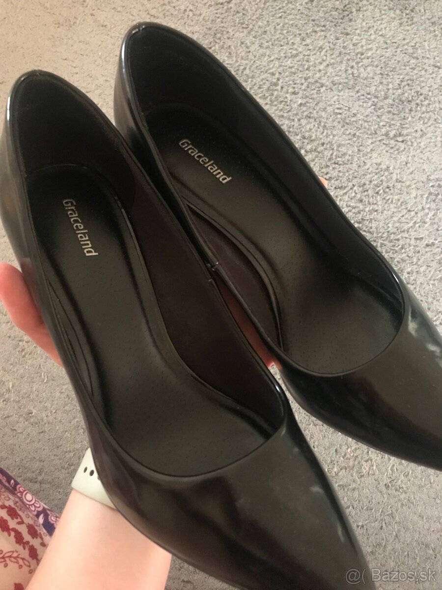 čierne lodičky Graceland v.38 - 6