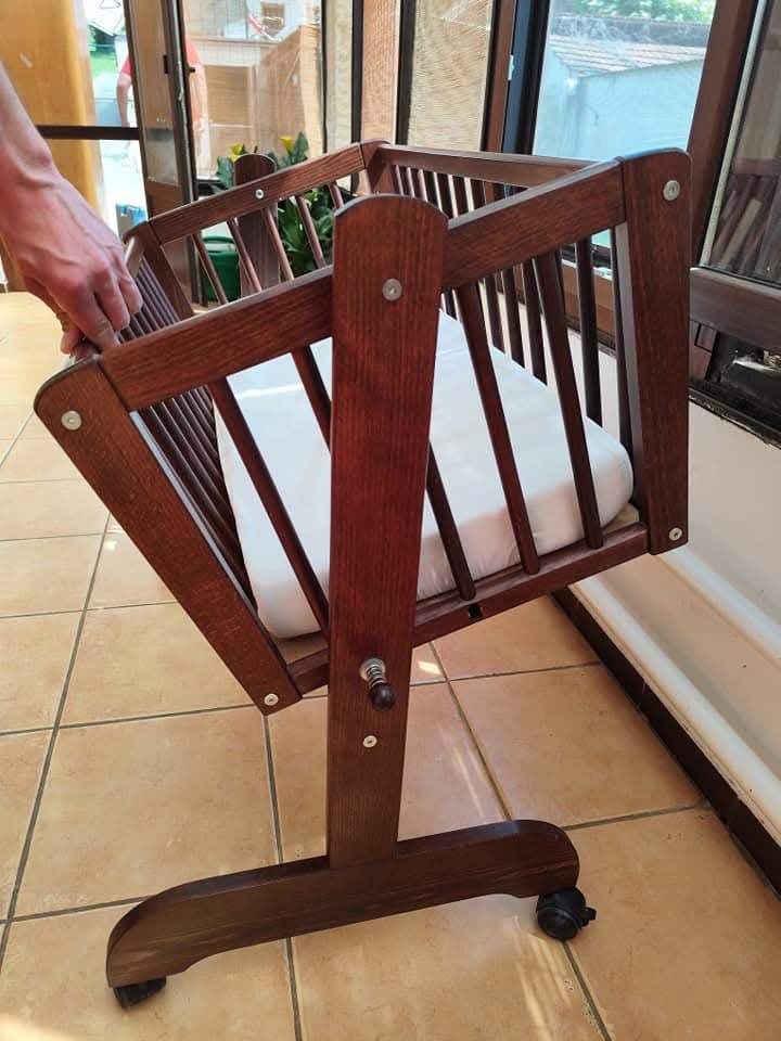 Drevená detská kolíska - 6