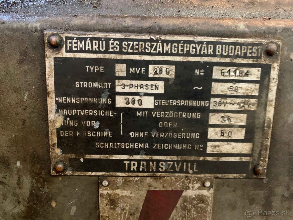 sústruh MVE 280 - 6