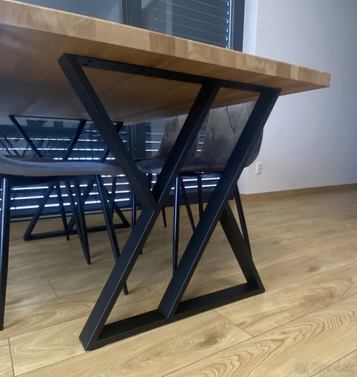 Stolové nohy, kovové v tvare Z čierne 2 ks - 6