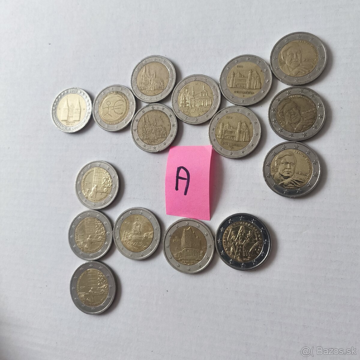 2 € pamätné mince z obehu Nemecko A,D,F,G,J - 6