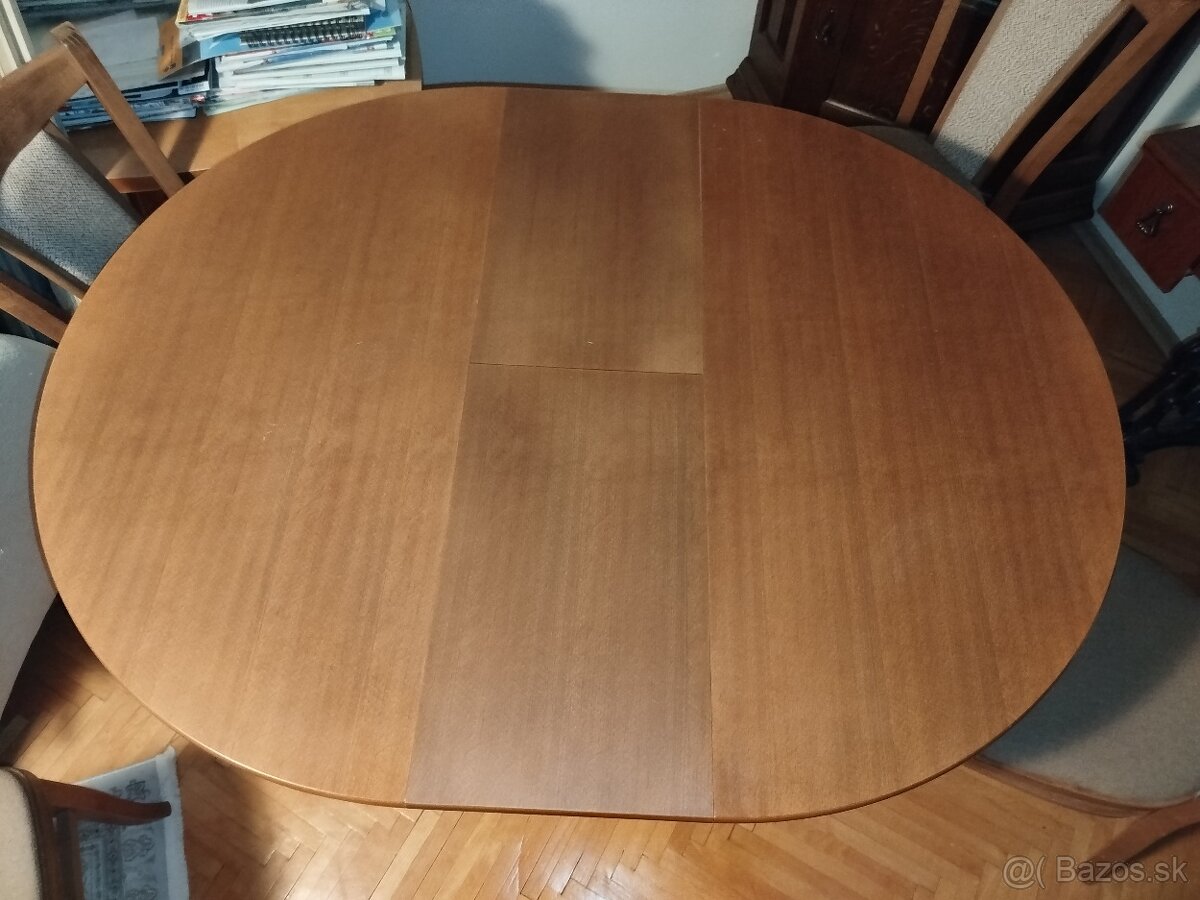 Drevený kruhový rozkladací stôl - 6