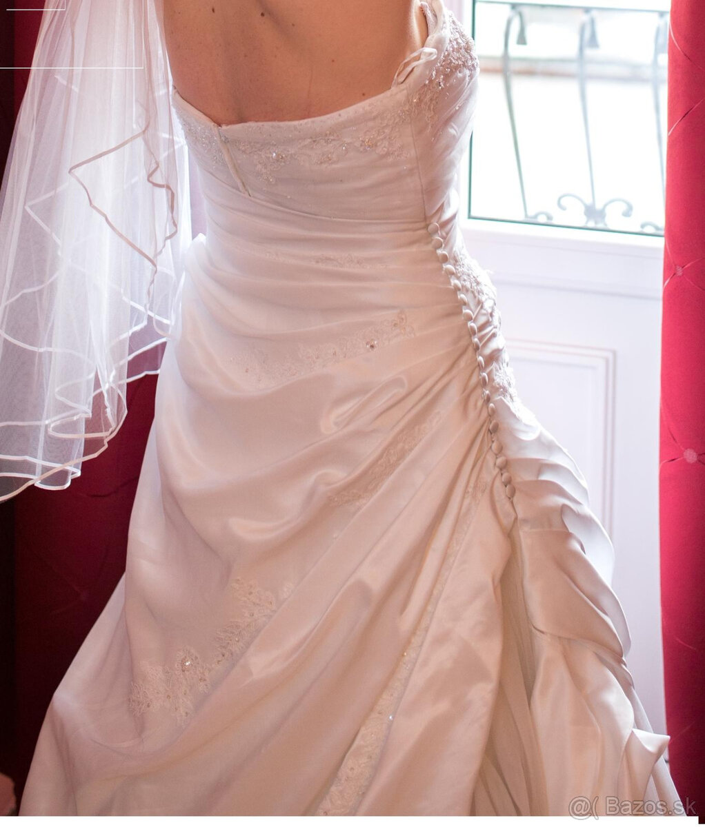 Predám svadobné šaty + 2 vesty - 6