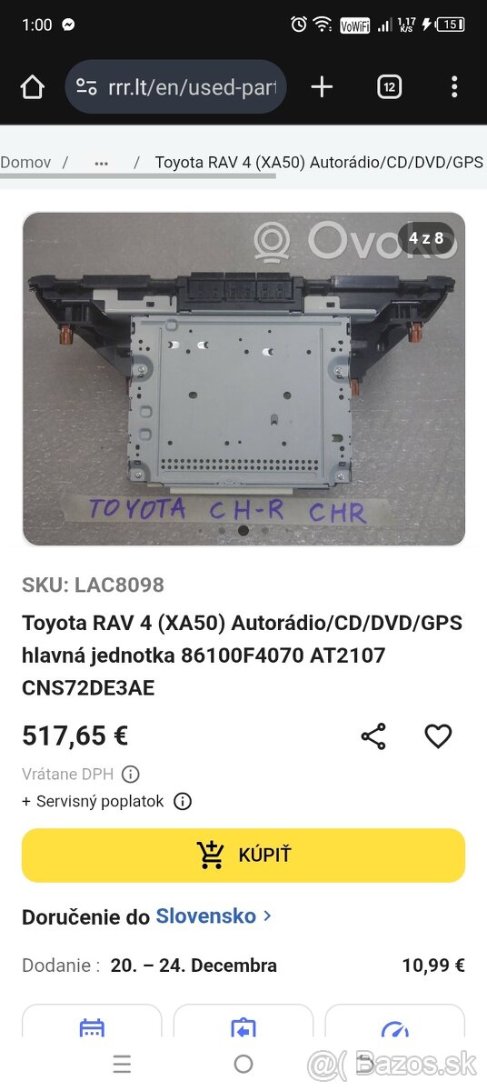 Predám rádio Toyota c-hr 2023 - 6