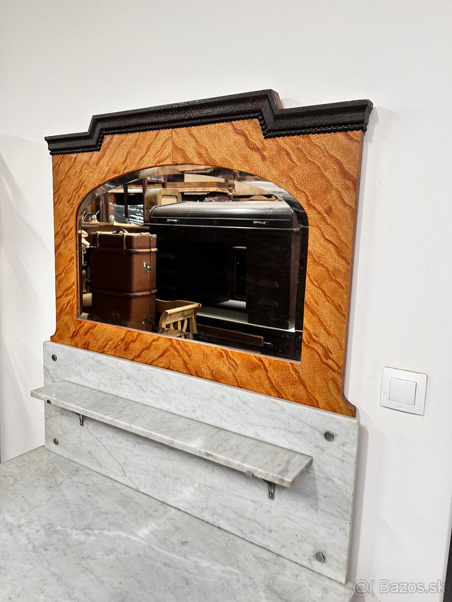 Secesná komoda s mramorom + stolíky - 6