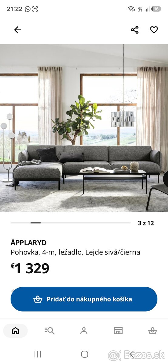 SEDAČKA APPLARYD IKEA 4miestna,ležadlo - 6