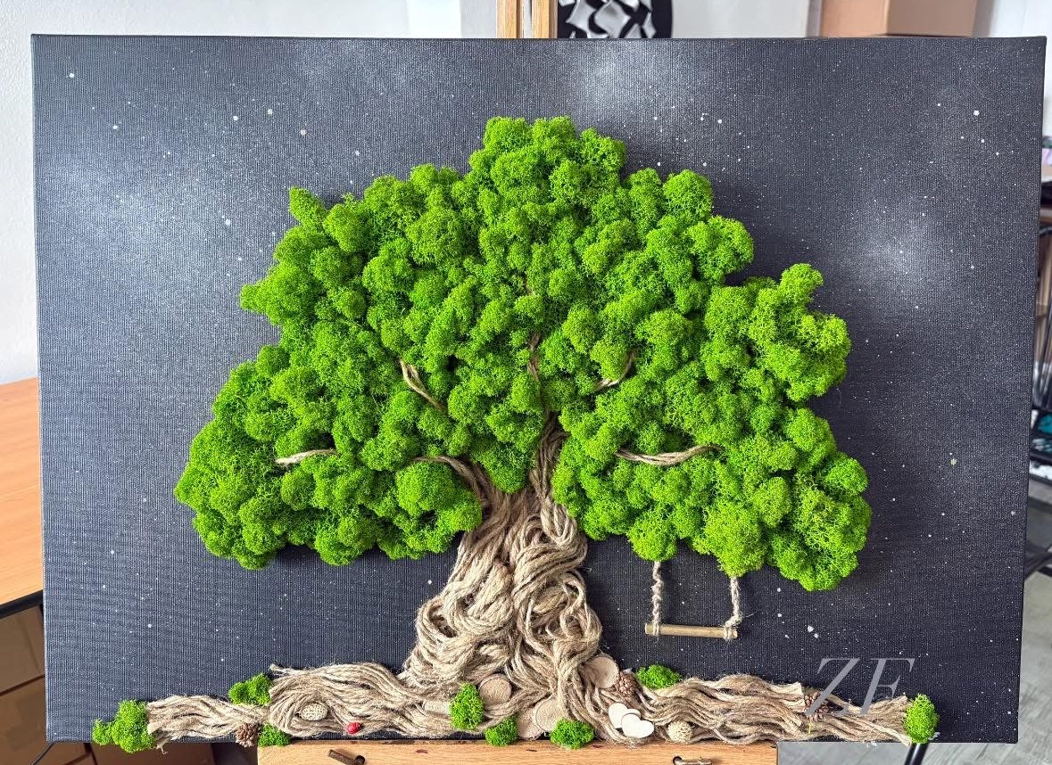 Machový obraz strom.. - 6