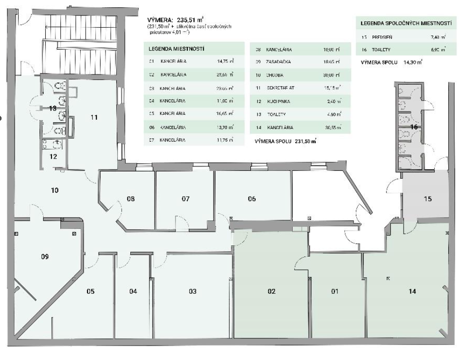 Kancelárie v krásnej historickej budove na Zochovej ulici, S - 6