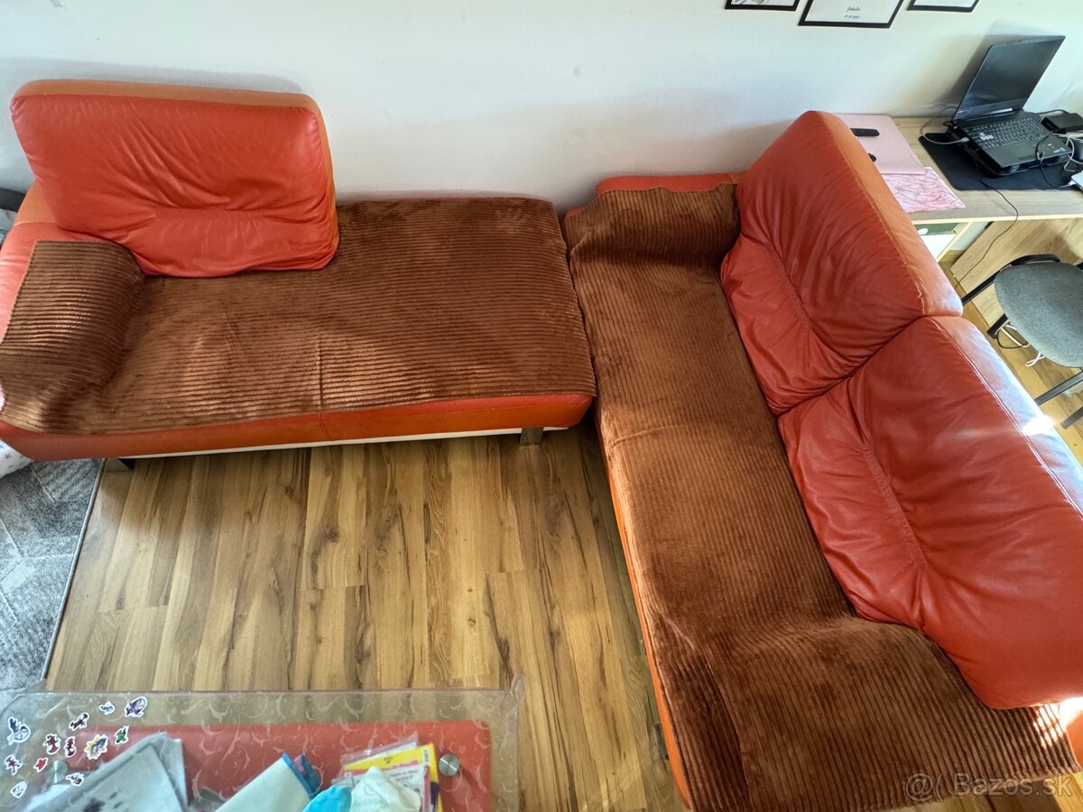 Kožený gauč, sedacia súprava - 6