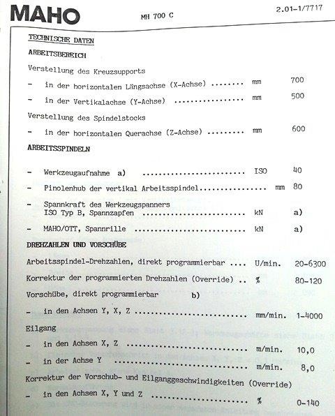Na predaj obrábacie centrum MAHO MH700C - 6