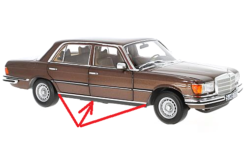 Mercedes W116 S,SE spodné lišty - 6