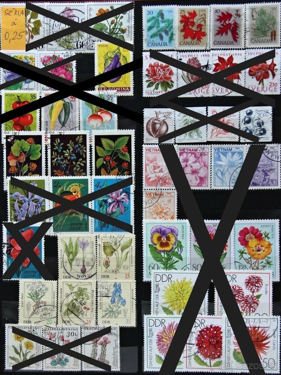 Známky - flóra - série 1 - 6