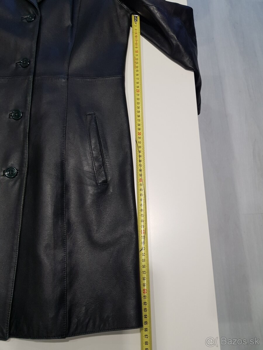 Predám lacno dlhú čiernu dámsku koženú bundu - 6