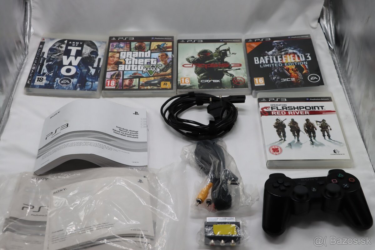 PS3 Slim CECH-3004A 160GB v krabici + 5 hier - 6