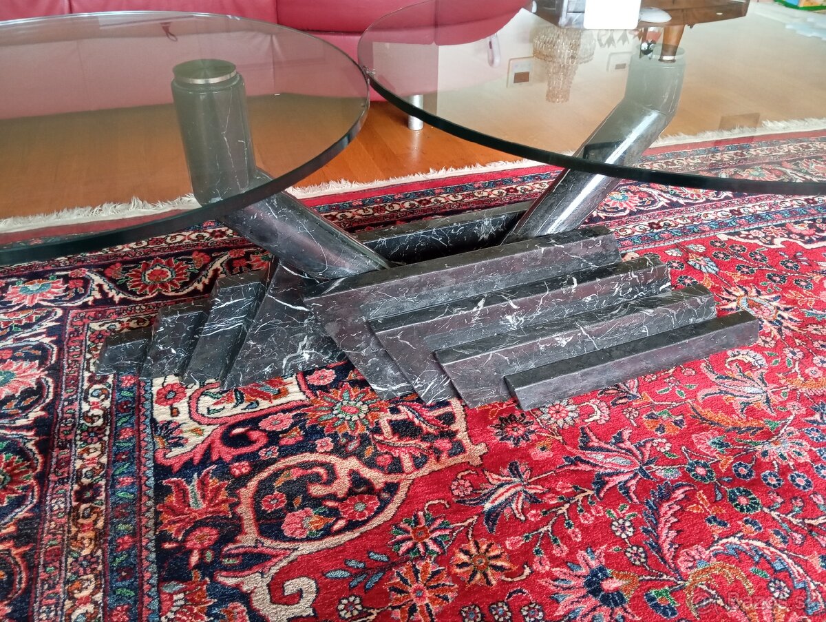 ✨Dizajnový mramorový stolík s tvrdenými sklami✨ - 6