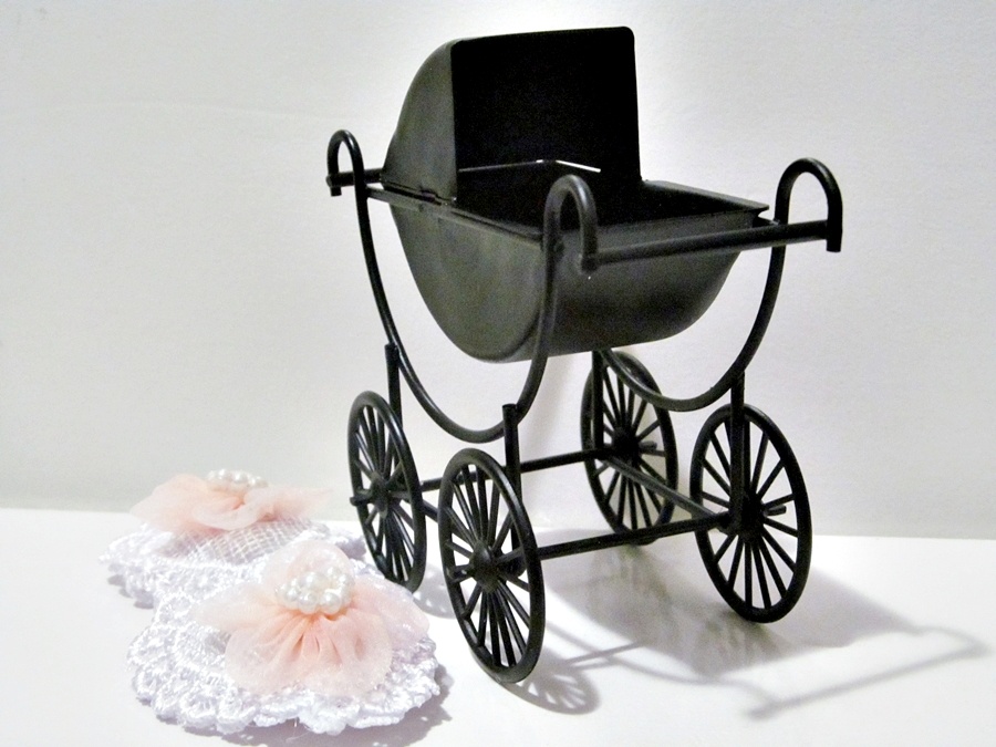 Mini kočárek pro malé panenky,viktoriánský styl. - 6