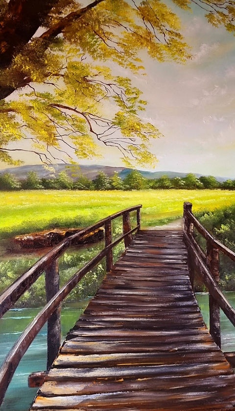 Olejomaľba – Starý most / Príroda (60x80 cm) - 6