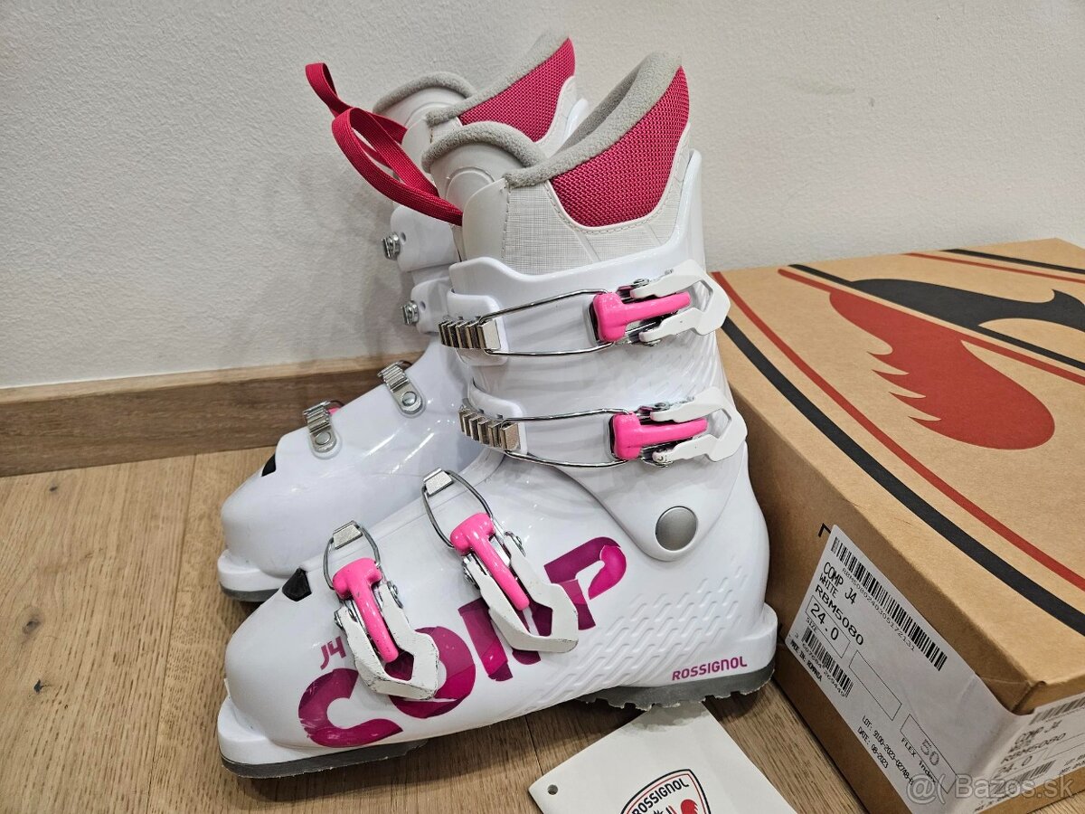 2025 Biele Detské Dievčenské Lyžiarky Rossignol COMP 4 - 6