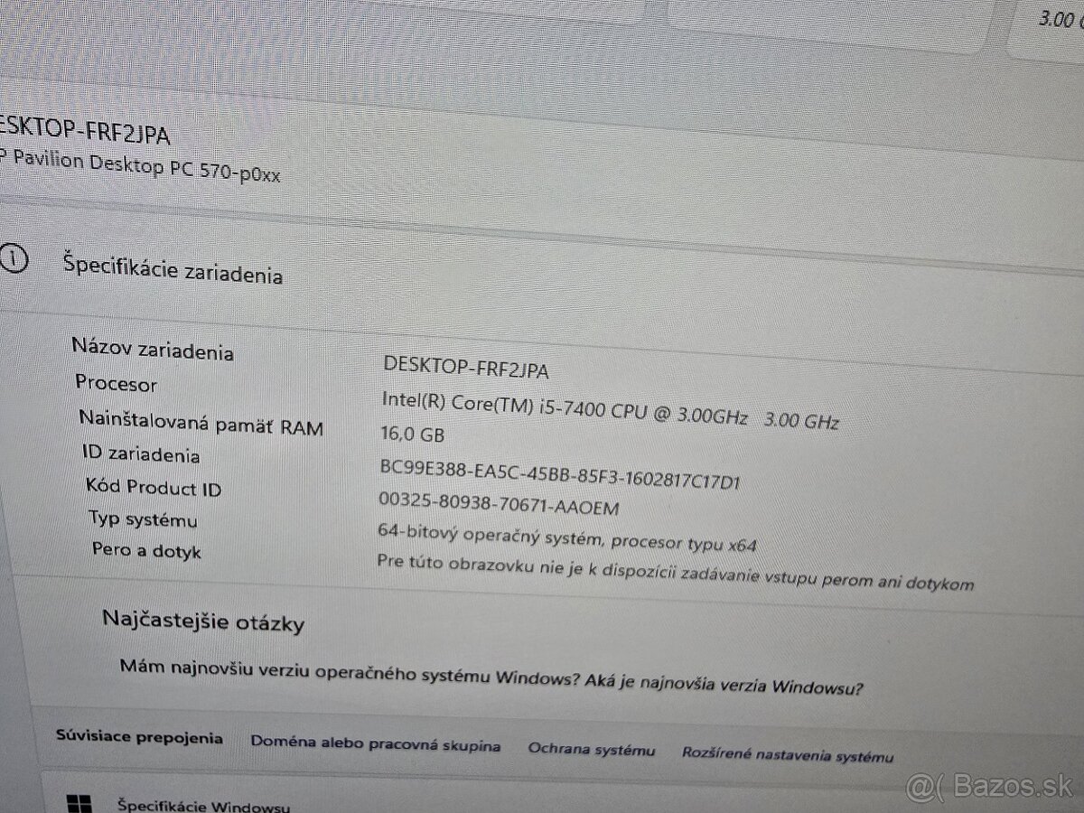 HERNÝ PC - HP Pavilion 570 s GTX 1050 - 6