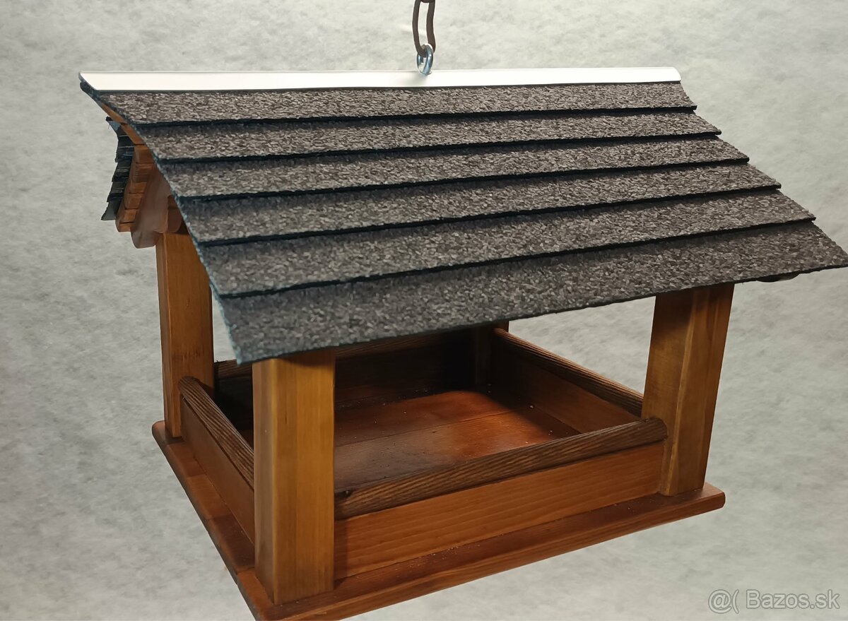 Drevené závesné kŕmitko pre vtáčiky - 6