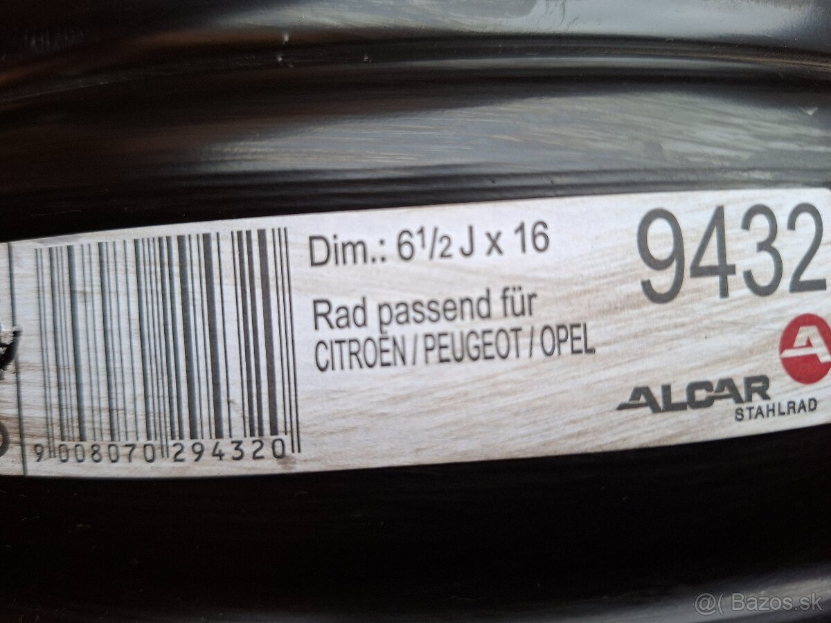 Predám plech.disky Peugeot/Citroen/Opel--R16 - 6