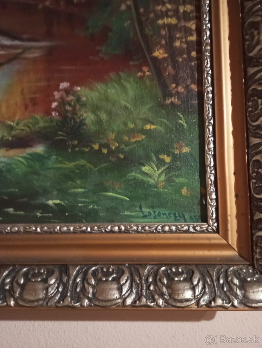 Obraz – jesenná krajina v ozdobnom ráme - 6