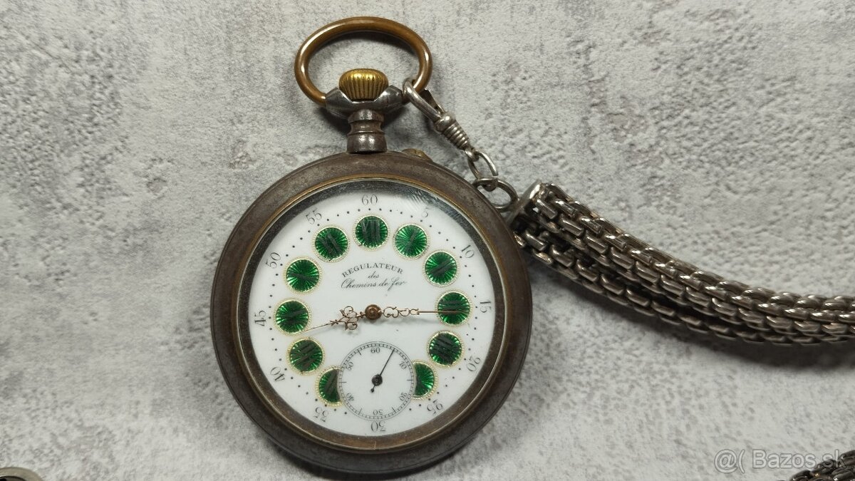 Velké dvouplášťové kapesní hodinky Régulatéur - 6
