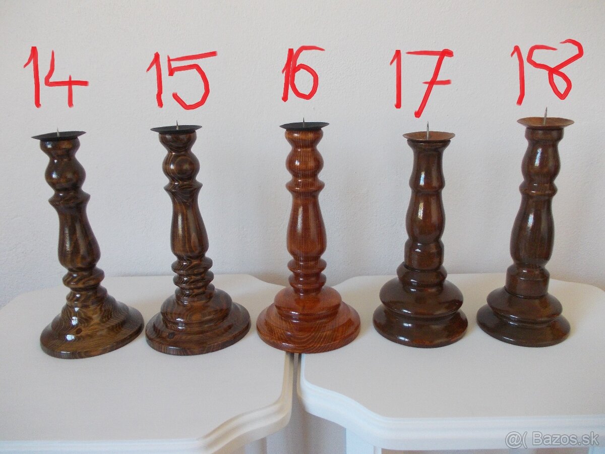 Drevený svietnik - hnedý - morený - 6