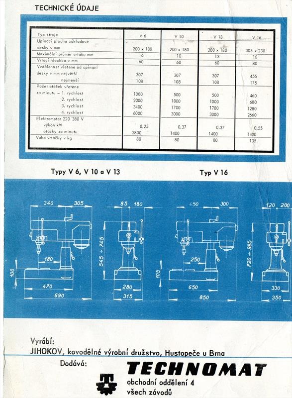 Stolová dielenská profesionálna vŕtačka V13 JIHO - 6