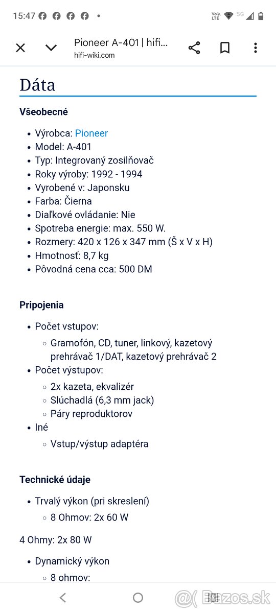 Zosilňovač Pioneer - 6