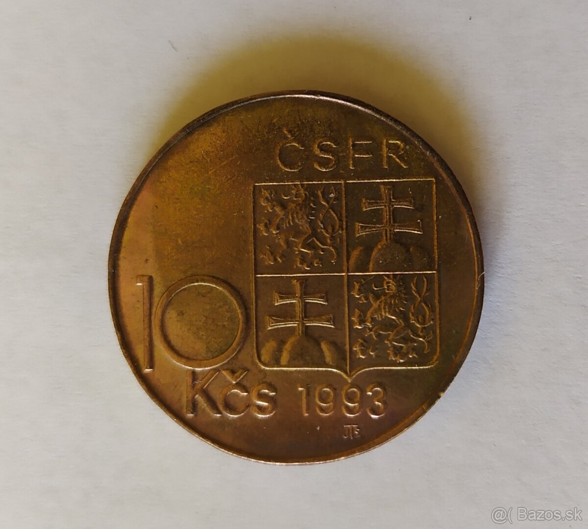 10 Kčs 1993 Štefaník,Chyboražba, POOTOČENY RUB. - 6