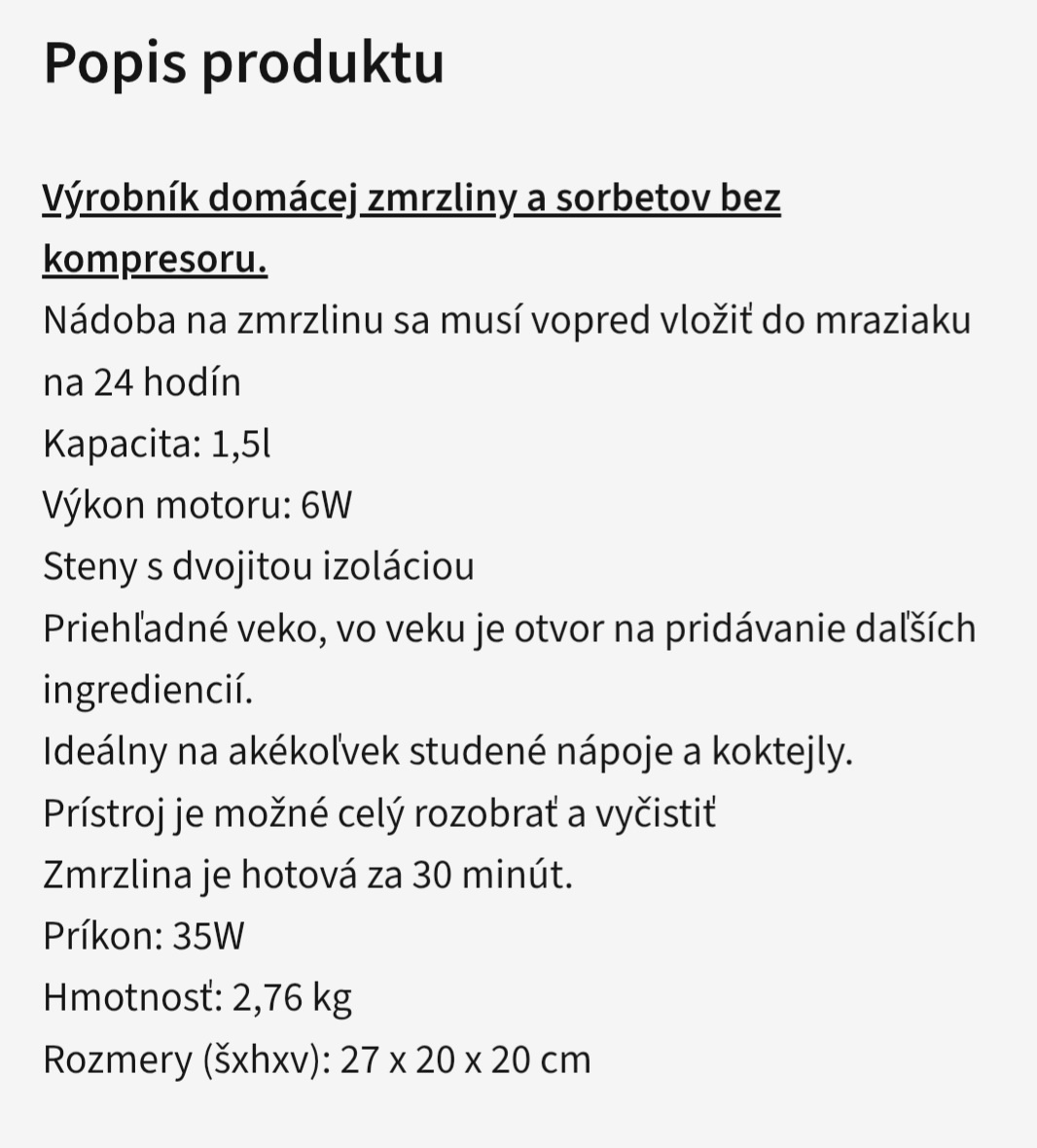 Zmrzlinovač DēLonghi - 6