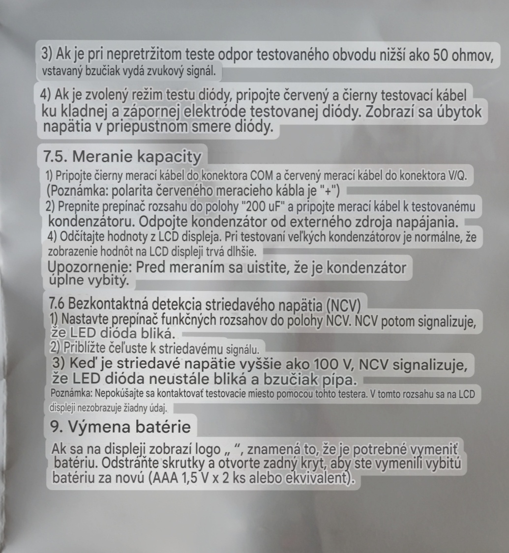 Malý Multimeter kliešťovy - 6