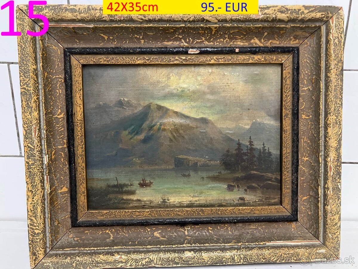 Obrazy olejomaľby rôzne tematiky viac kusov - 6