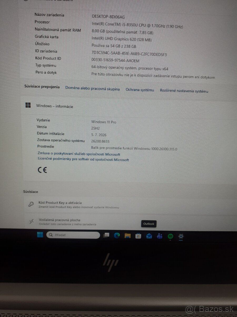 Predám notebook HP ELITEBOOK 830 G5. - 6