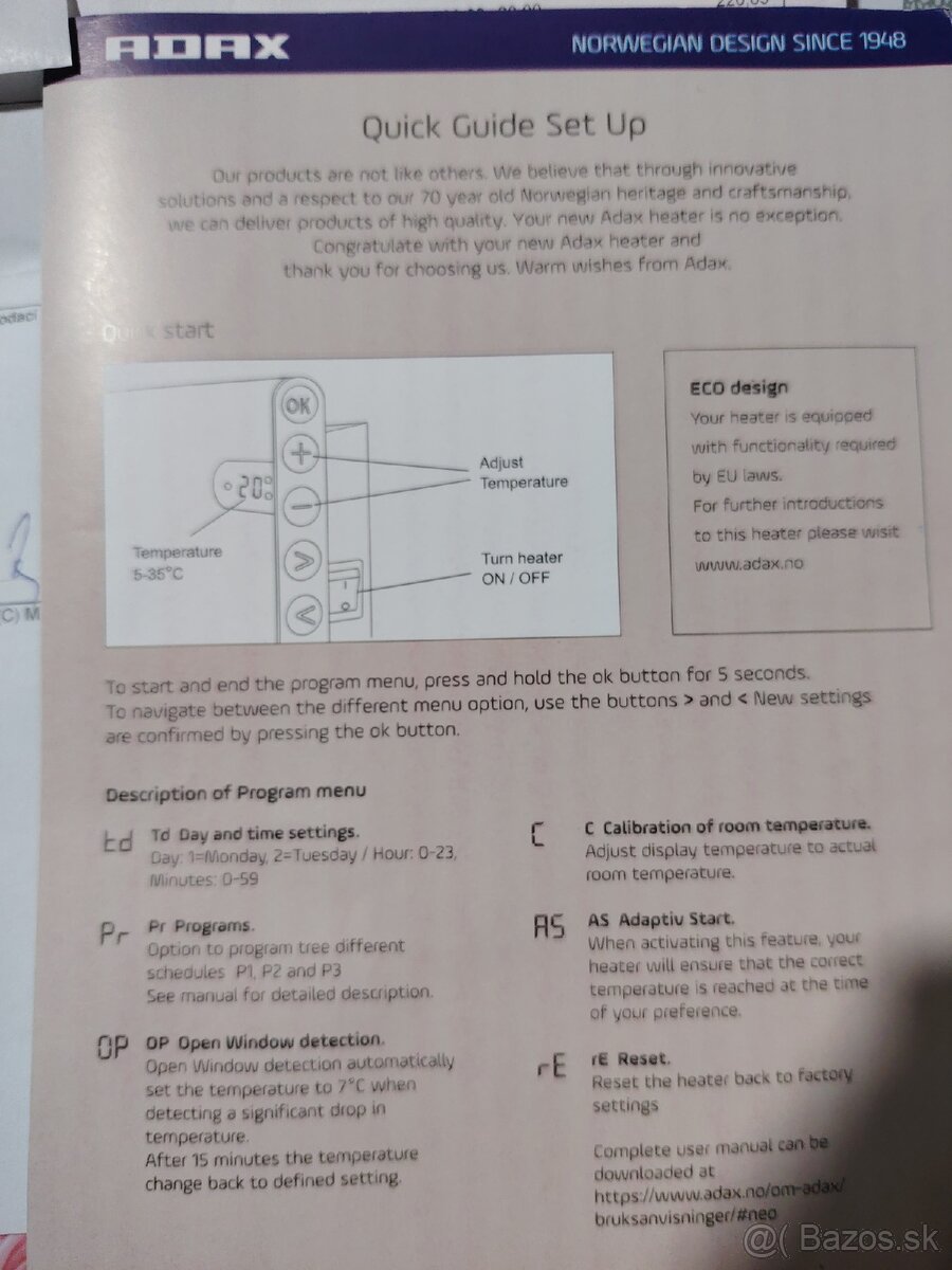 Radiator sàlavy Adax Neo - 6