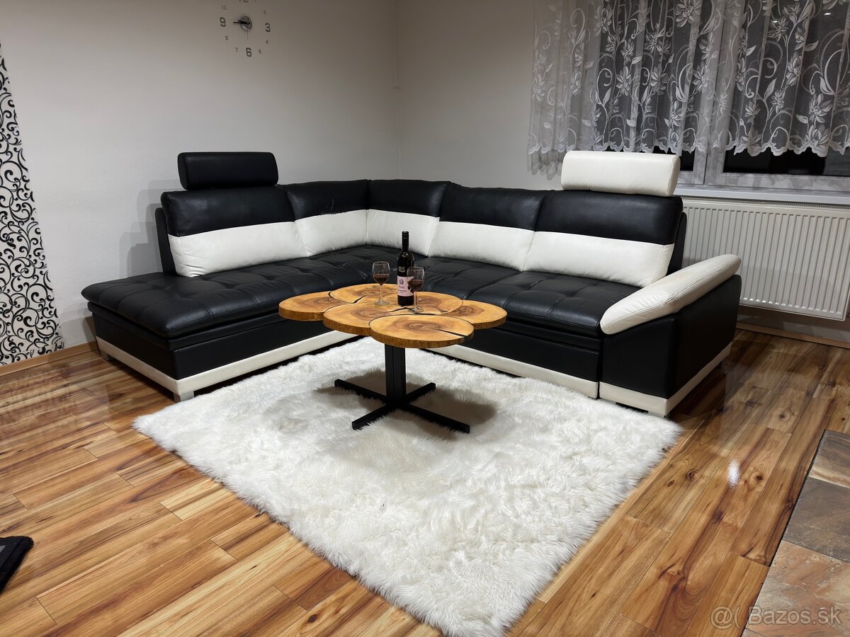 Dizajnový konferenčný stôl – masívny dub & epoxid - 6