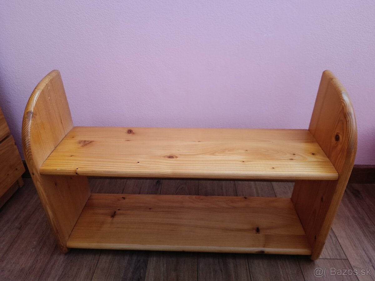 Masívny nábytok do izby - stôl, skrine, police, CD stojan - 6