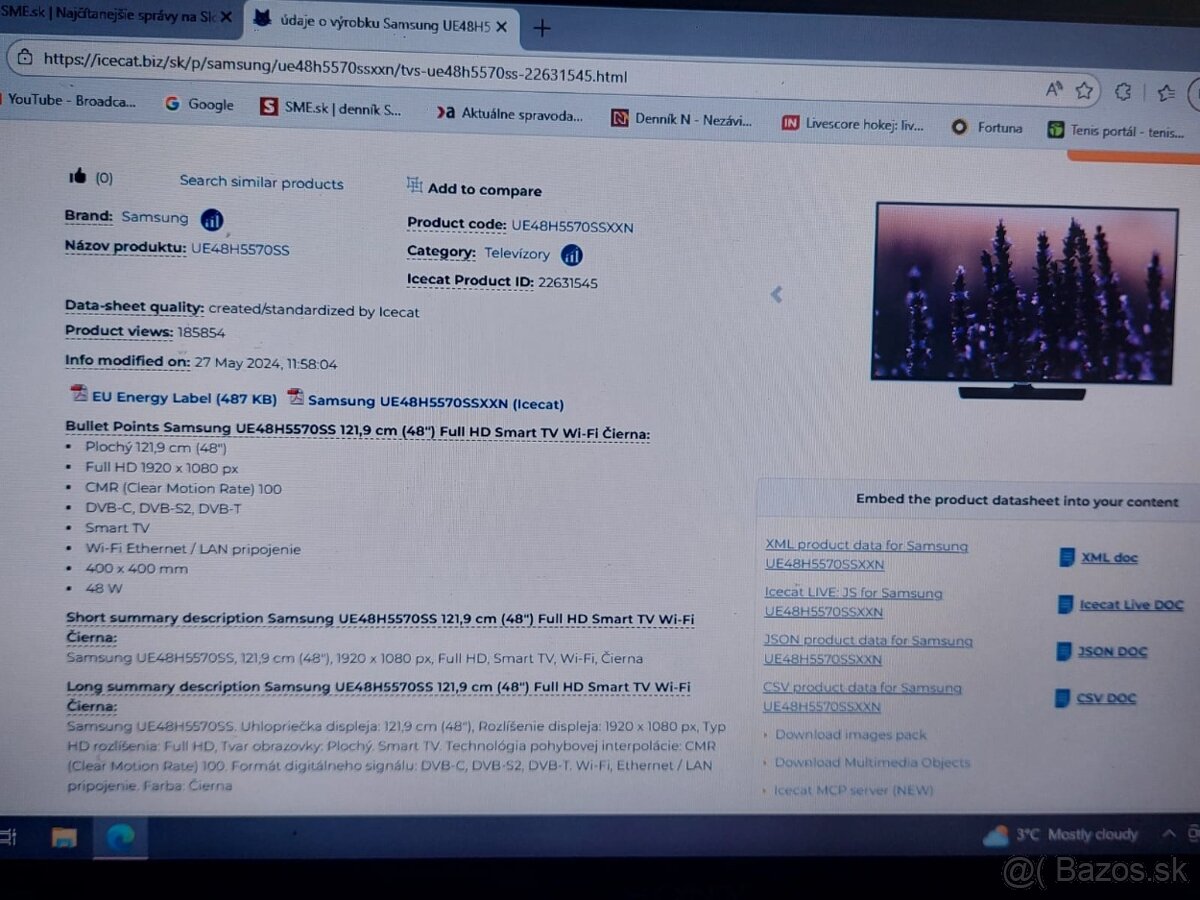 LCD televízor Samsung "48 palcový" - SÚRNE - 6