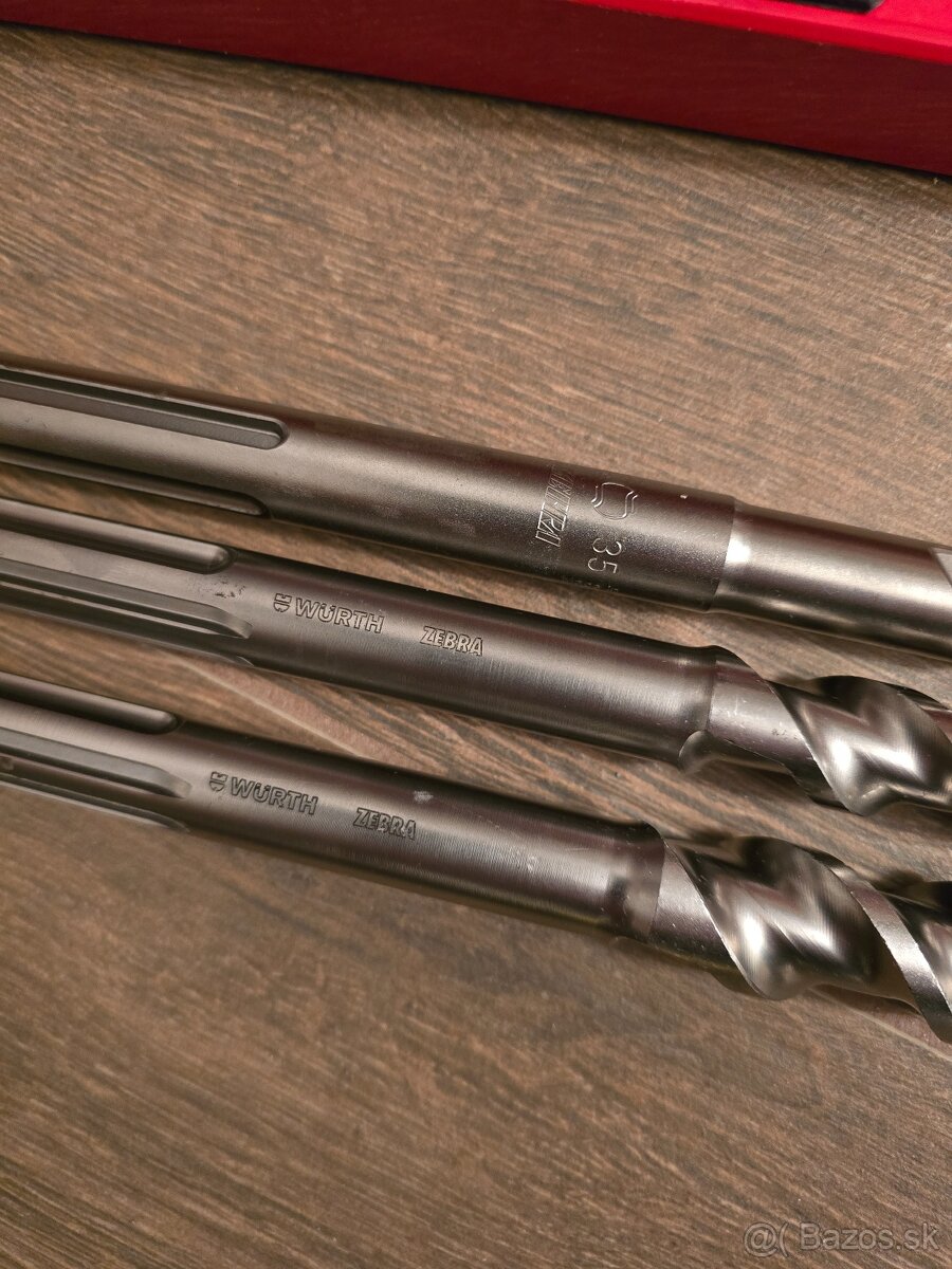 Wurth SDS MAX vrtáky d132mm vodováhy vodiaca lišta - 6